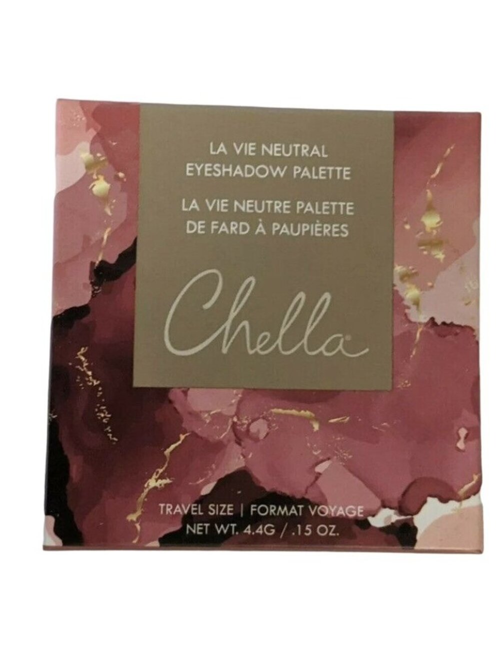 Chella La Vie Neutral Eyeshadow Palette 4 Shadow Shade Nude Shimmer Brown Gold